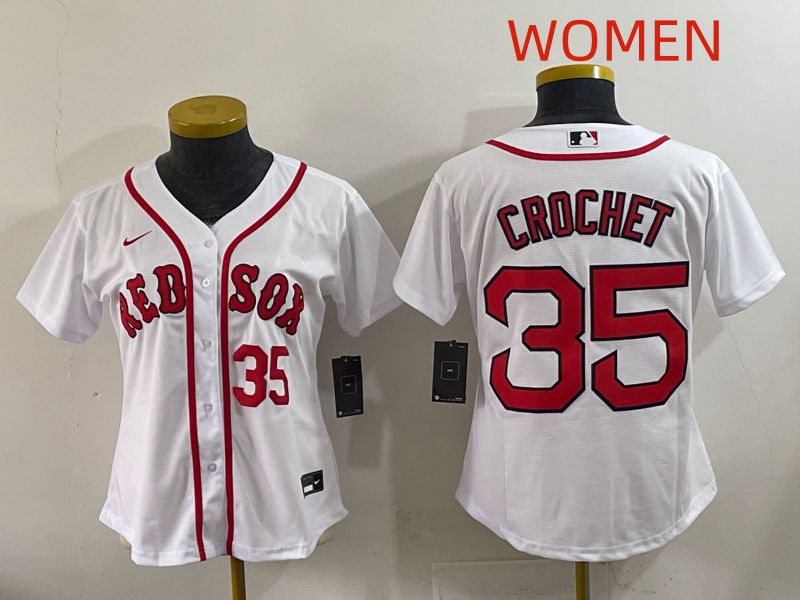 Women 2025 Boston Red Sox #35 Crochet White Game Nike MLB Jersey style 6->->Women Jersey